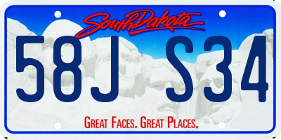 SD license plate 58JS34