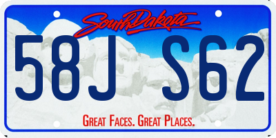 SD license plate 58JS62