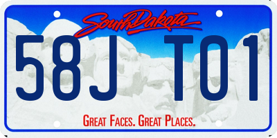SD license plate 58JT01