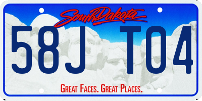 SD license plate 58JT04