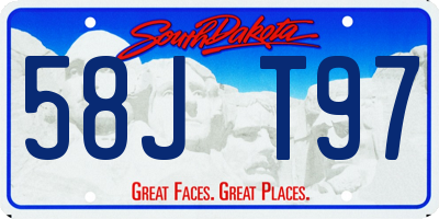 SD license plate 58JT97