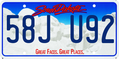 SD license plate 58JU92