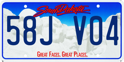 SD license plate 58JV04