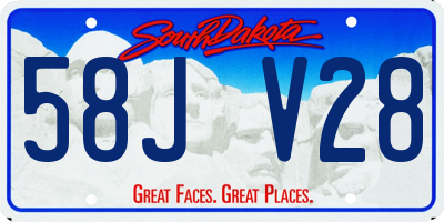 SD license plate 58JV28