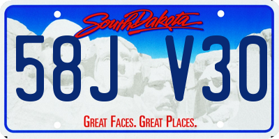SD license plate 58JV30
