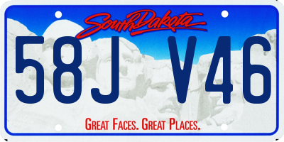 SD license plate 58JV46