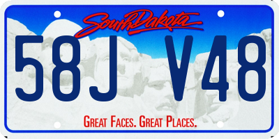 SD license plate 58JV48