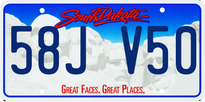 SD license plate 58JV50