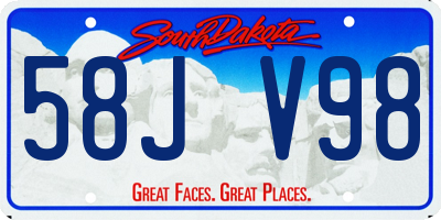 SD license plate 58JV98