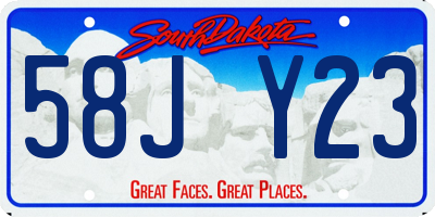 SD license plate 58JY23