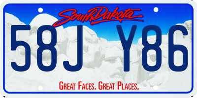 SD license plate 58JY86
