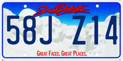 SD license plate 58JZ14