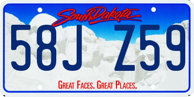 SD license plate 58JZ59