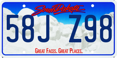 SD license plate 58JZ98