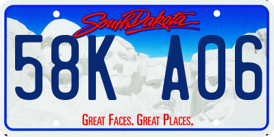 SD license plate 58KA06