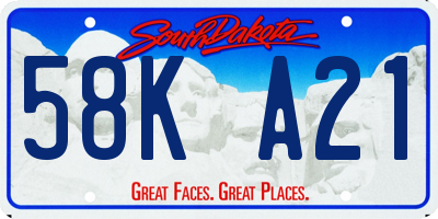 SD license plate 58KA21