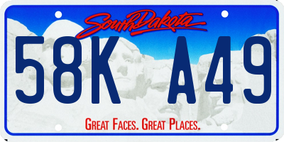 SD license plate 58KA49