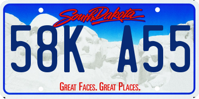 SD license plate 58KA55