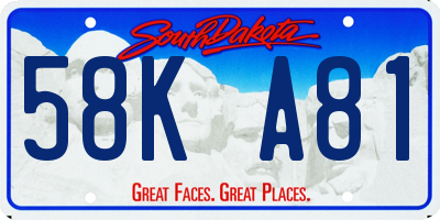 SD license plate 58KA81