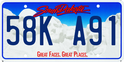 SD license plate 58KA91