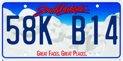 SD license plate 58KB14