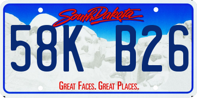 SD license plate 58KB26