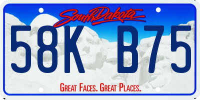 SD license plate 58KB75