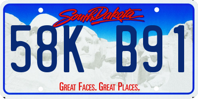 SD license plate 58KB91