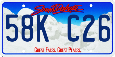 SD license plate 58KC26