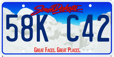 SD license plate 58KC42