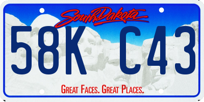 SD license plate 58KC43