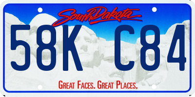 SD license plate 58KC84