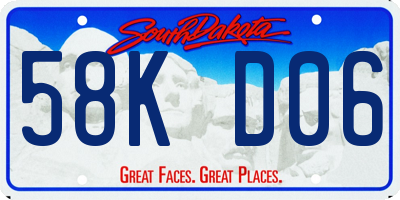 SD license plate 58KD06
