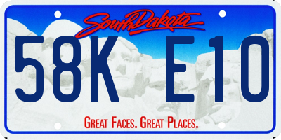 SD license plate 58KE10