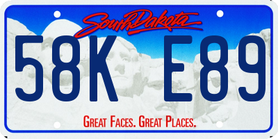 SD license plate 58KE89