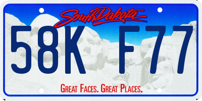 SD license plate 58KF77