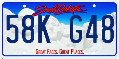 SD license plate 58KG48