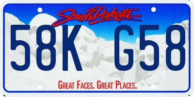 SD license plate 58KG58