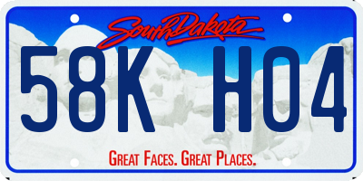 SD license plate 58KH04