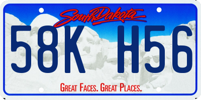 SD license plate 58KH56
