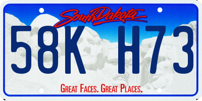 SD license plate 58KH73