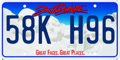 SD license plate 58KH96