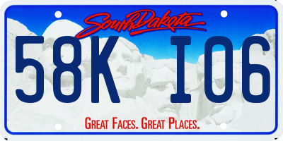 SD license plate 58KI06