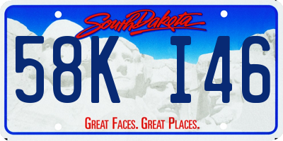 SD license plate 58KI46
