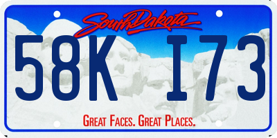SD license plate 58KI73