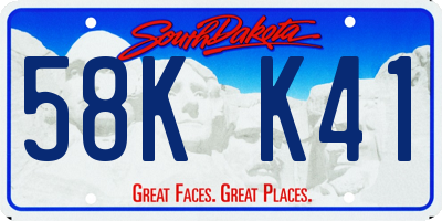 SD license plate 58KK41