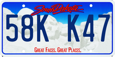 SD license plate 58KK47