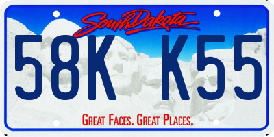 SD license plate 58KK55