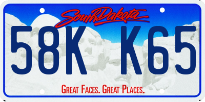 SD license plate 58KK65