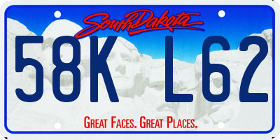 SD license plate 58KL62